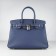 Hermes Birkin 30cm Togo leather Handbags dark blue silver