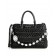 Miu Miu Crystal-Accented Matelasse Leather Satchel Black