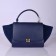 Celine Large Trapeze Leather Bag Navy Blue