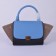 Celine Small Trapeze Blue Black Khaki Suede Bag