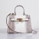 Hermes Kelly 25cm Lizard Leather Bag Grey White Gold