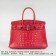 Hermes Birkin 30cm Crocodile head vein Handbags red silver