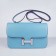 Hermes calf Leather Message Bag H020 light blue silver