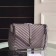 Yves Saint Laurent Large Monogram College Bag in Grey Goatskin