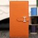 Hermes Bearn Gusset Wallet In Orange Leather