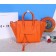 Celine Boston Orange Square Calfskin Bags