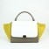 Celine Large Trapeze White Khaki Yellow Suede