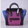 Celine Large Luggage Tote Black Blue Houndstooth