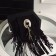 Yves Saint Laurent Anita Fringed Flat Bag In Black Suede Leather