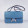 Hermes calf Leather Message Bag H020 blue silver