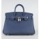 Hermes Birkin 25cm Handbag 6068 dark blue silver