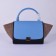 Celine Medium Trapeze Blue Black Khaki Suede Bag