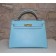 Hermes Kelly 32cm Epsom Leather Handbag Light Blue Gold