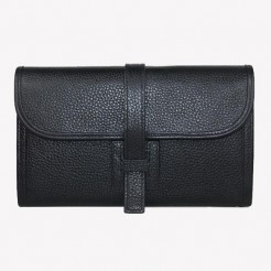 Hermes Wallet H1528 Ladies Wallet Black